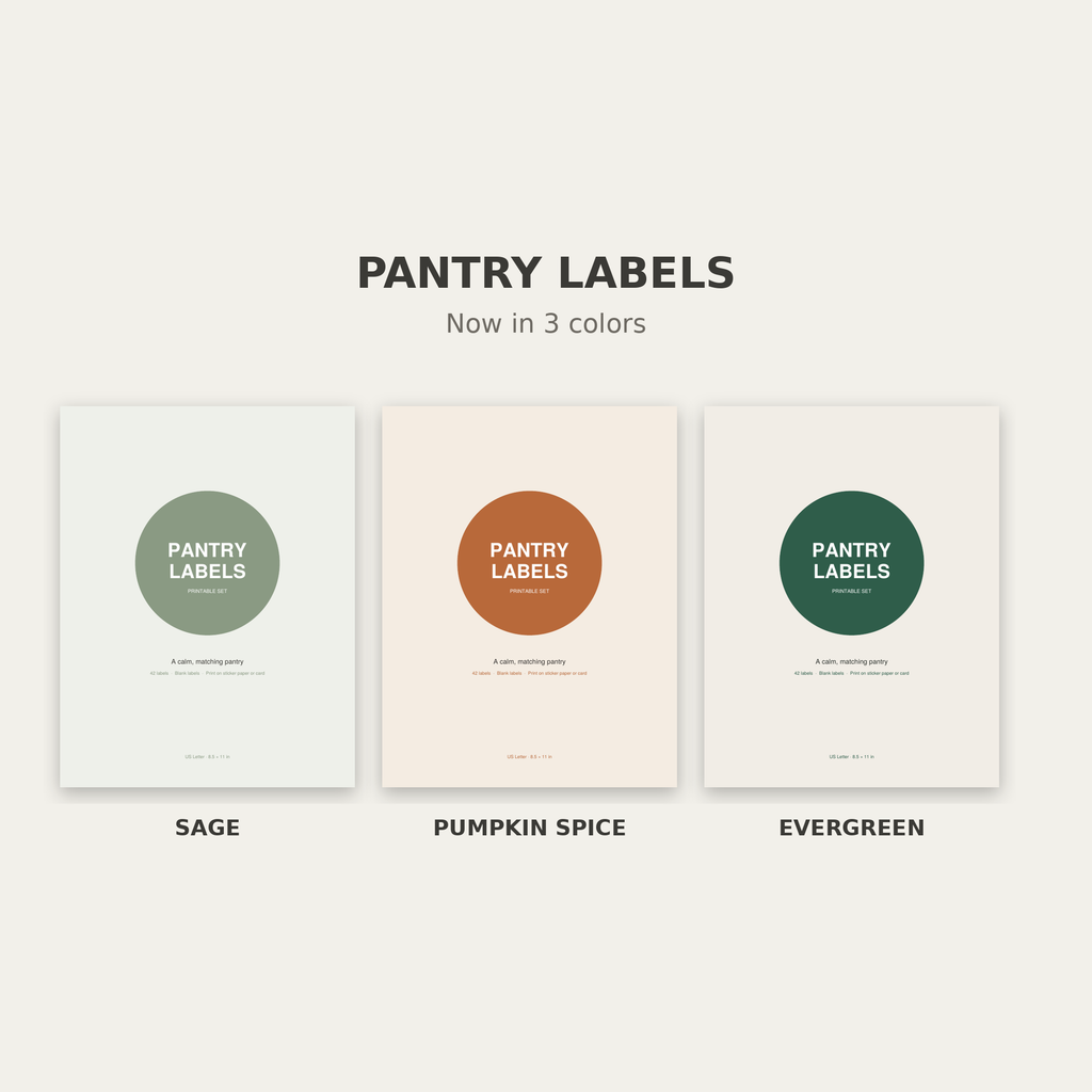 Pantry Labels – Printable Minimalist Kitchen Labels