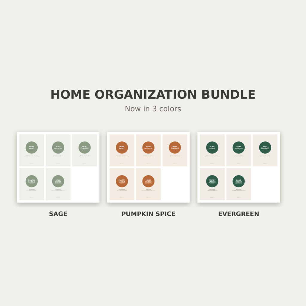 Home Organization Bundle – 5 Printable Planners