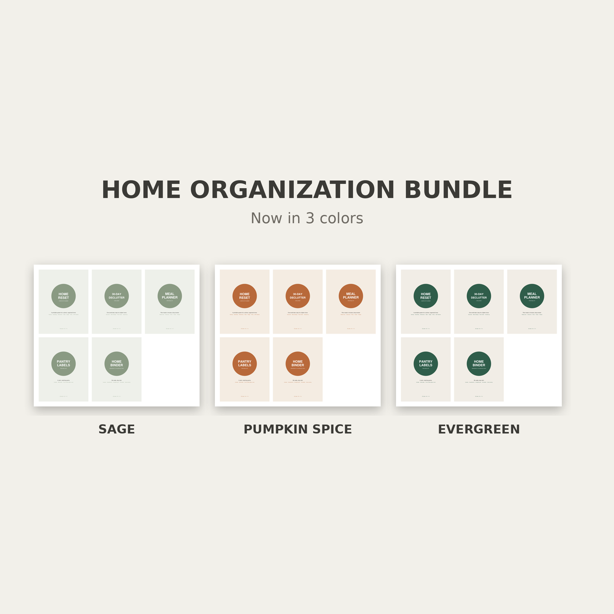 Home Organization Bundle – 5 Printable Planners