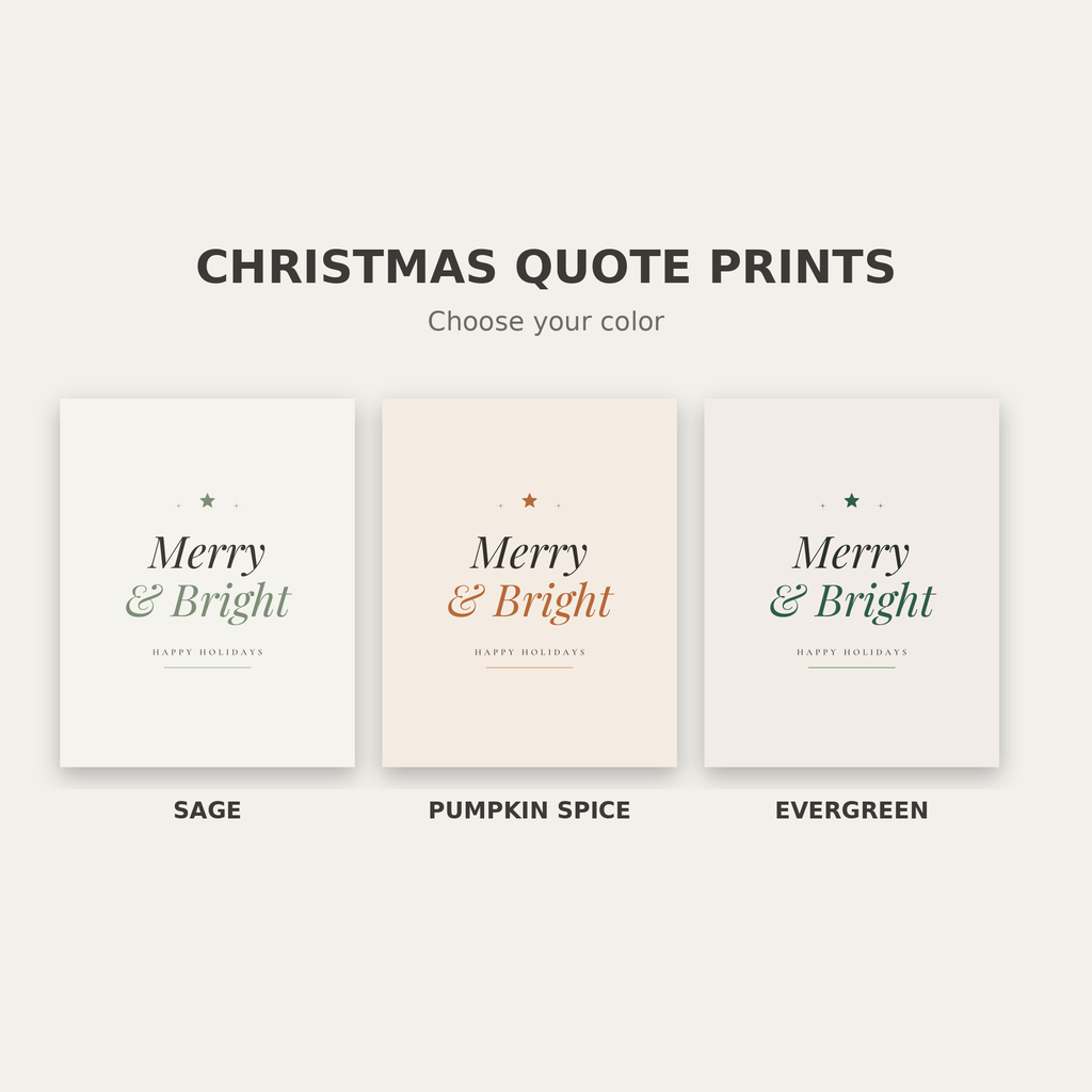 Christmas Quote Prints – Set of 3 Printable Holiday Wall Art