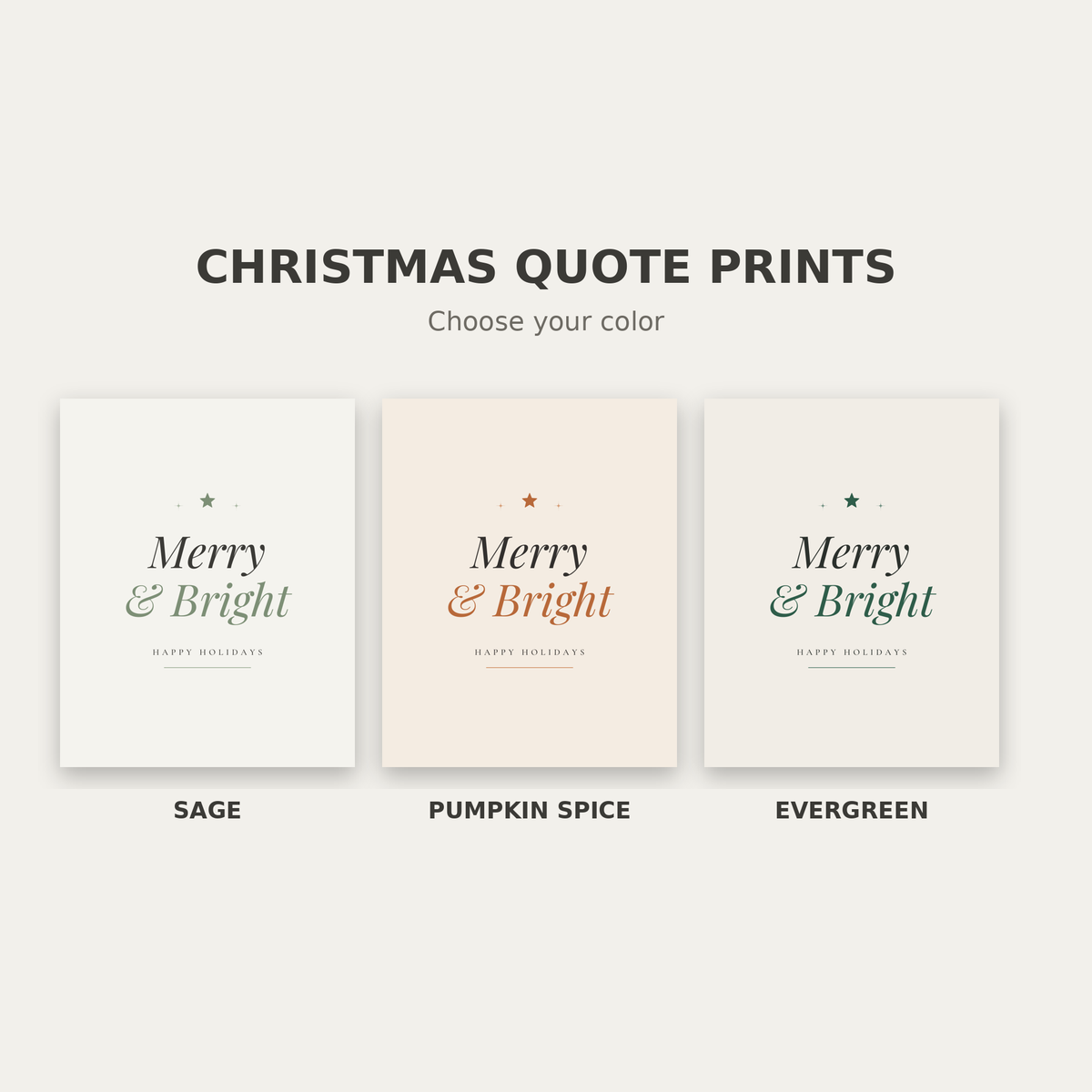 Christmas Quote Prints – Set of 3 Printable Holiday Wall Art