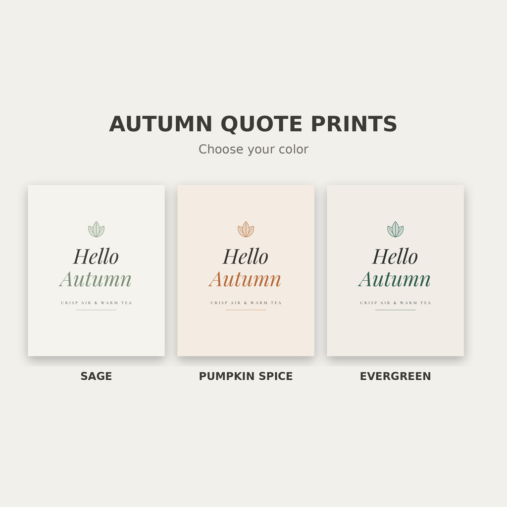 Autumn Quote Prints – Set of 3 Printable Fall Wall Art