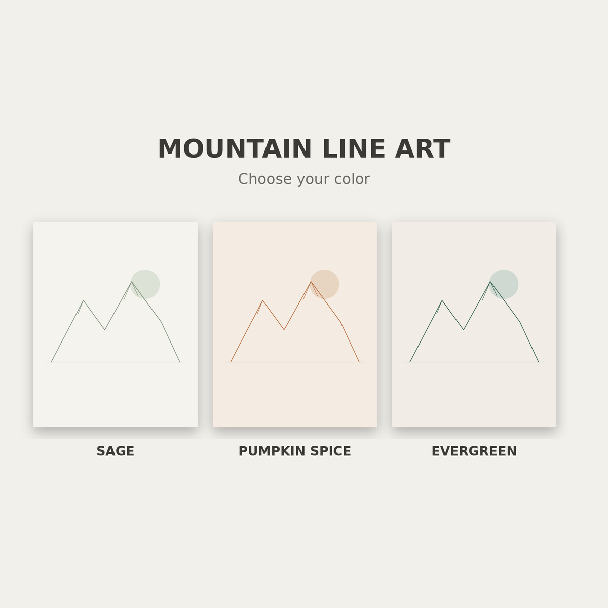 Mountain Line Art – Set of 3 Printable Minimalist Wall Prints